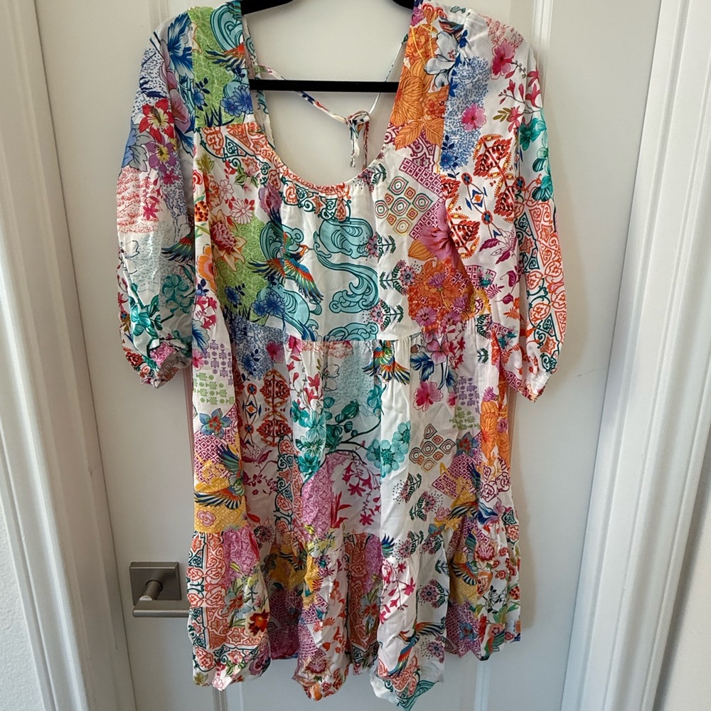 Johnny Was Multicolor Patchwork Dress